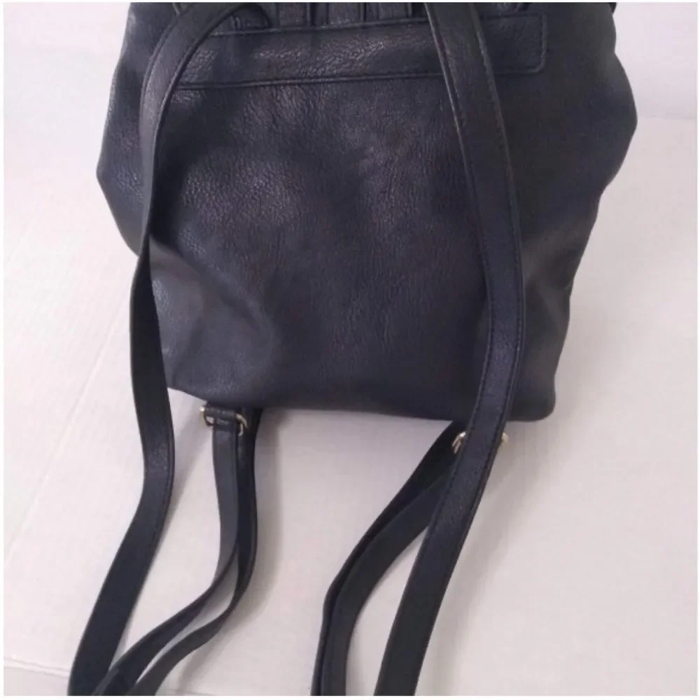 Express Black Backpack with Gold Ring Detail